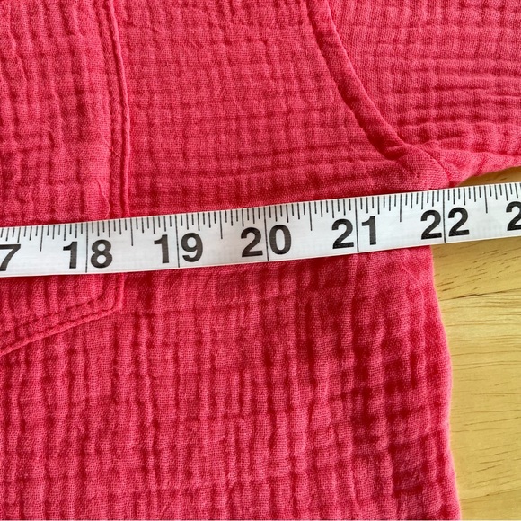 RACHEL ROY Women’s Long Sleeve Pink Crinkle Style Soft Button Up Tunic - Picture 6 of 9